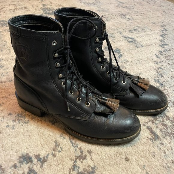 Ariat Shoes - Ariat | Black Leather Western Kiltie Roper Equine Riding Boot 6.5 Heritage 11070